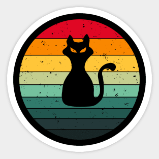 Halloween Scary Cat - Vintage Style Sticker